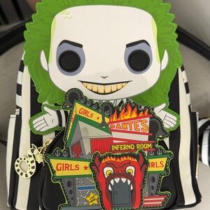 The Joker Cartoon Backpack with Neon Green Hair and Graphic Front Pocket